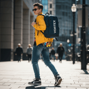 vortex everyday urban backpack – unisex streetwear laptop bag with logo