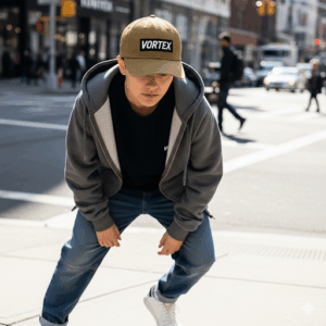 vortex signature logo cap – unisex adjustable streetwear baseball hat