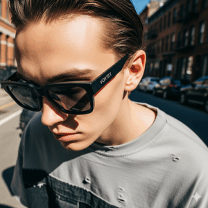vortex edge street sunglasses – unisex uv400 protective fashion shades with logo